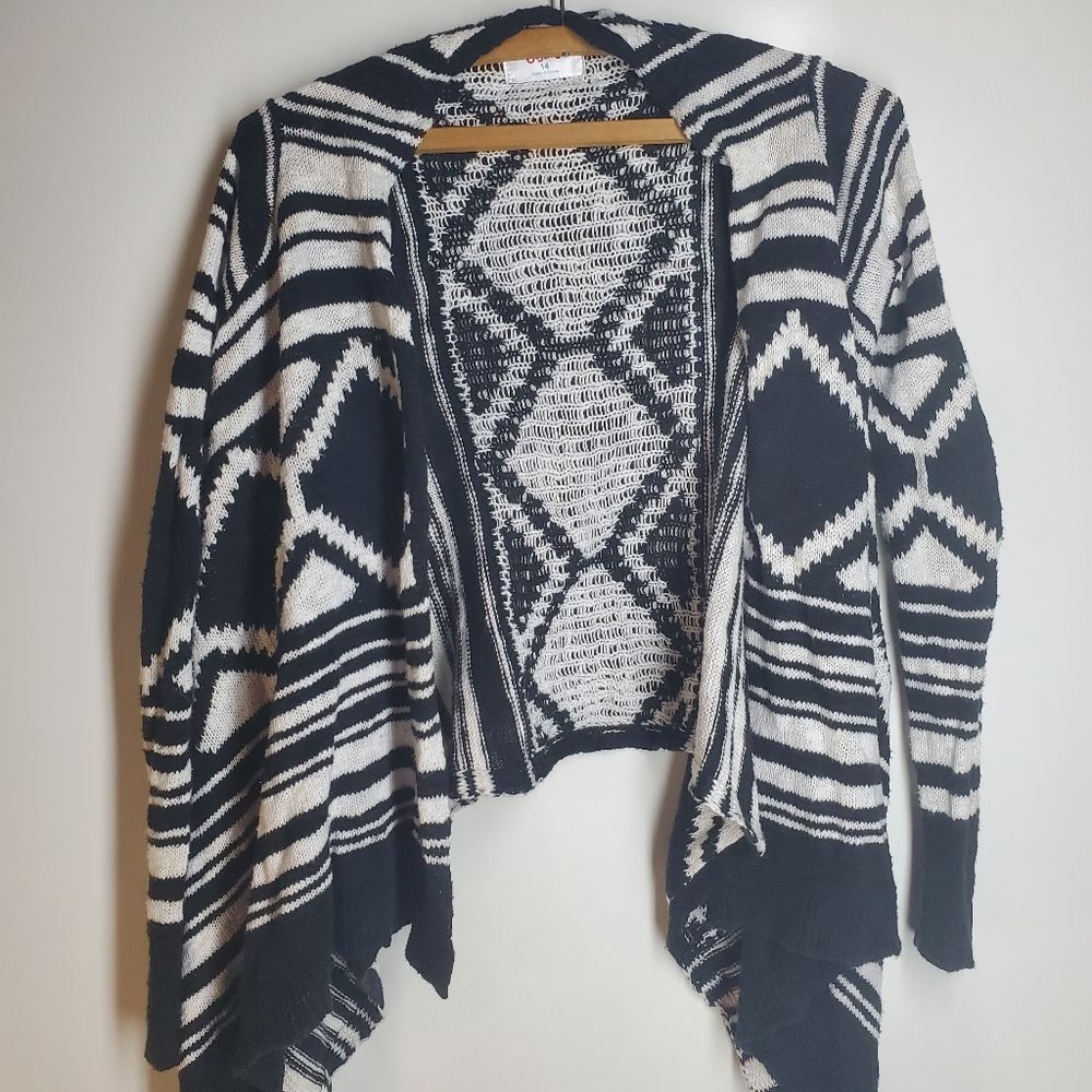 Justice Cardigan Sweater Black and White